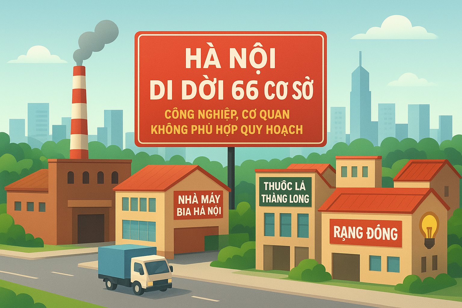 Hà Nội di dời 66 cơ sở công nghiệp, cơ quan không phù hợp quy hoạch