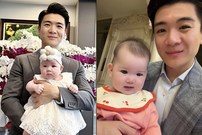 Ngoại hình siêu đáng yêu của cháu nội thứ 4 nhà bầu Hiển