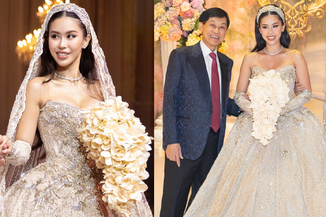 Tiên Nguyễn diện váy đính hàng nghìn viên đá quý, đẹp như công chúa phiên bản đời thật