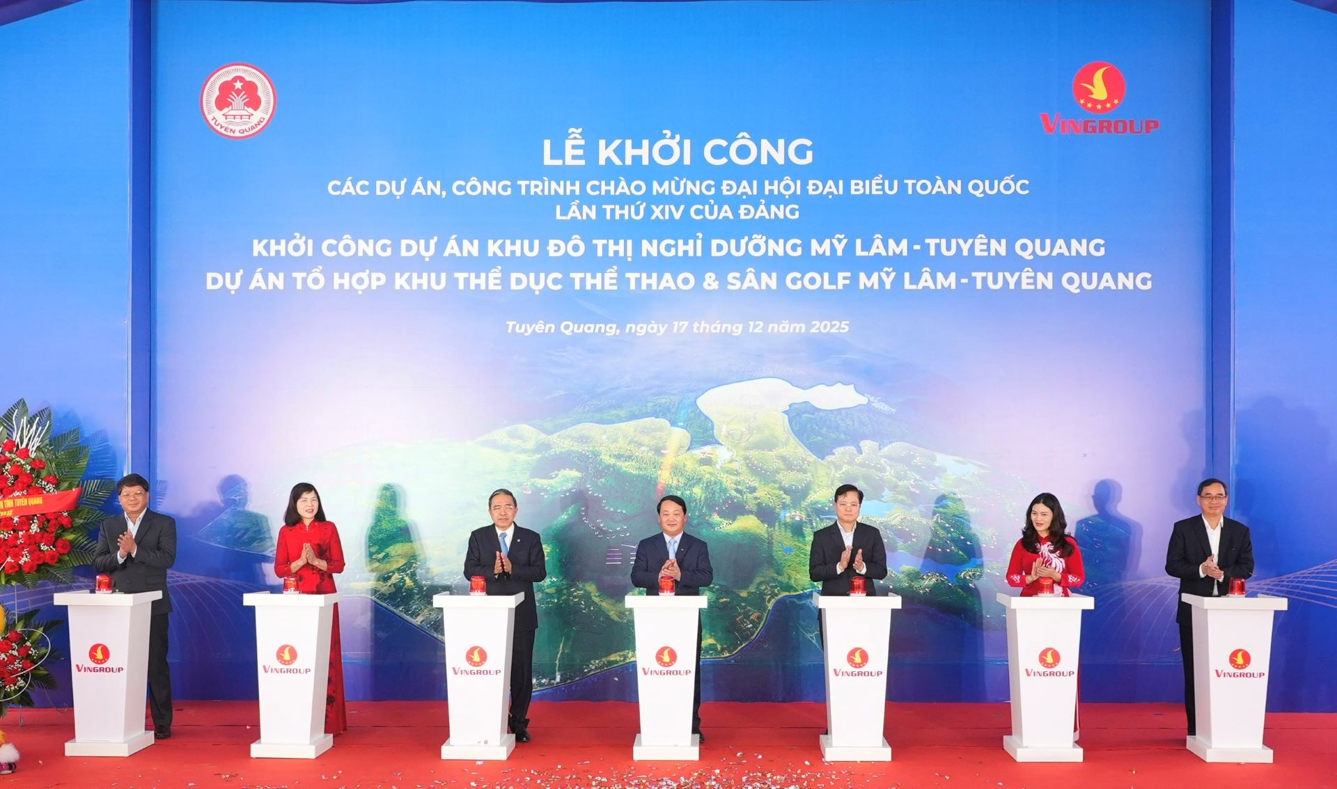 Vingroup khởi công quần thể đô thị nghỉ dưỡng và thể thao - sân golf Mỹ Lâm tại Tuyên Quang