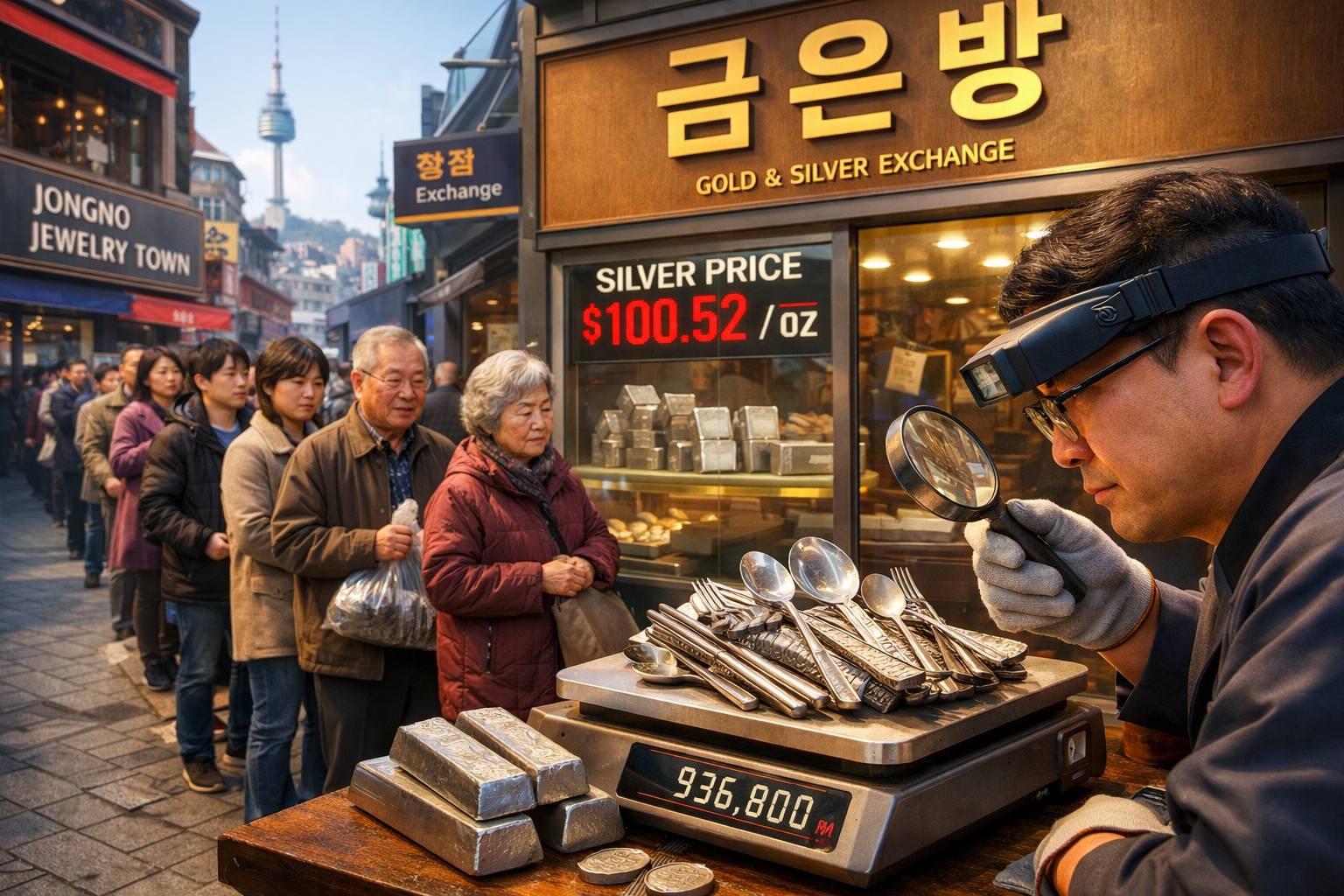 Cảnh xếp hàng bán thìa bạc ở Seoul và câu hỏi về niềm tin tài sản