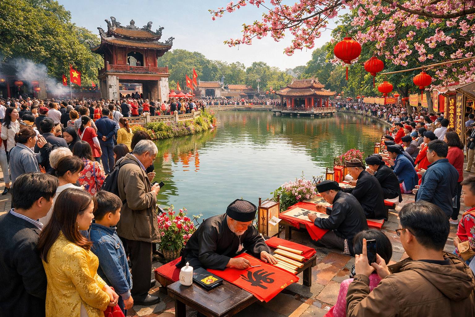 Văn Miếu - Quốc Tử Giám mùng 4 Tết Dòng người tìm về tri thức