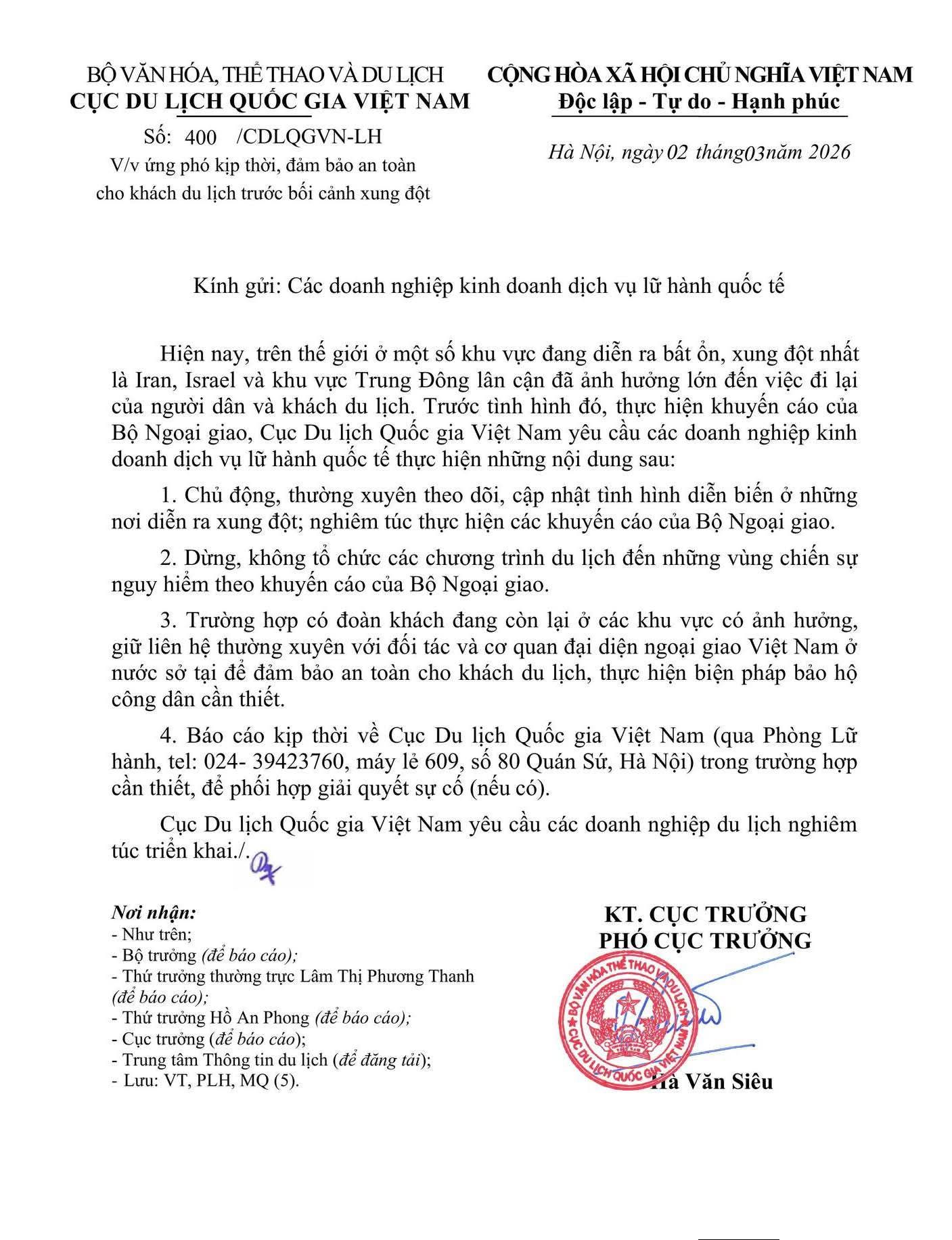 Tạm dừng tour đến vùng xung đột đảm bảo an toàn tuyệt đối cho du khách