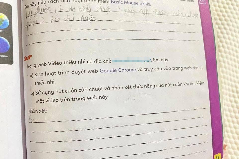 Vở bài tập Tin học lớp 3 chứa đường link web đen, đơn vị phát hành nói gì?