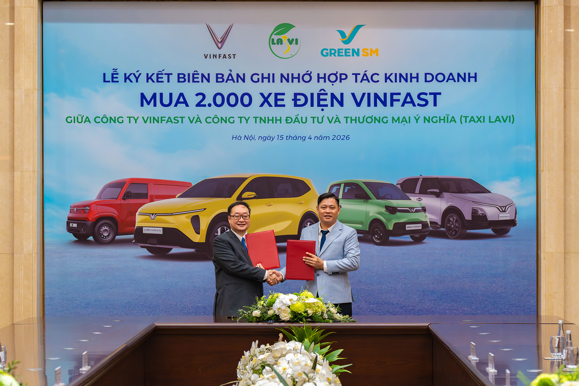 Taxi Lavi chuyển đổi toàn bộ sang xe điện VinFast - tham gia mạng lưới vận tải xanh GSM