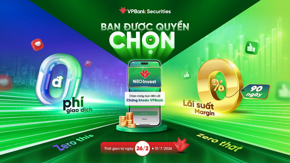 Sinh nhật 4 tuổi, VPBankS tung hàng loạt ưu đãi Tặng tiền mặt, miễn lãi margin