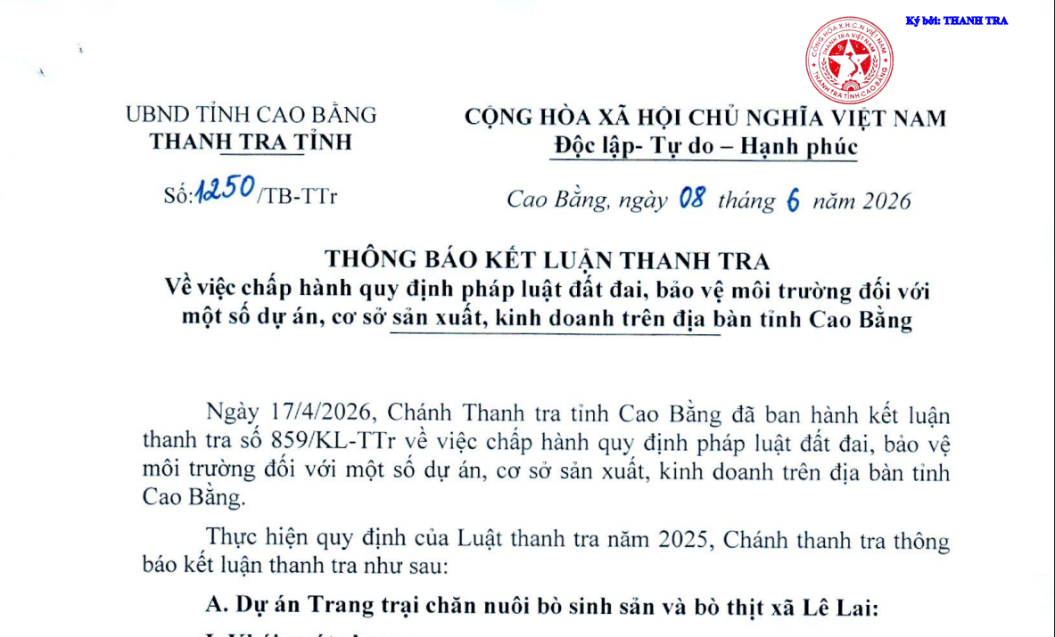 Cao Bằng: Dự án do Công ty Xây dựng Ngọc Hòa làm chủ đầu tư chậm triển khai, nhiều tồn tại 