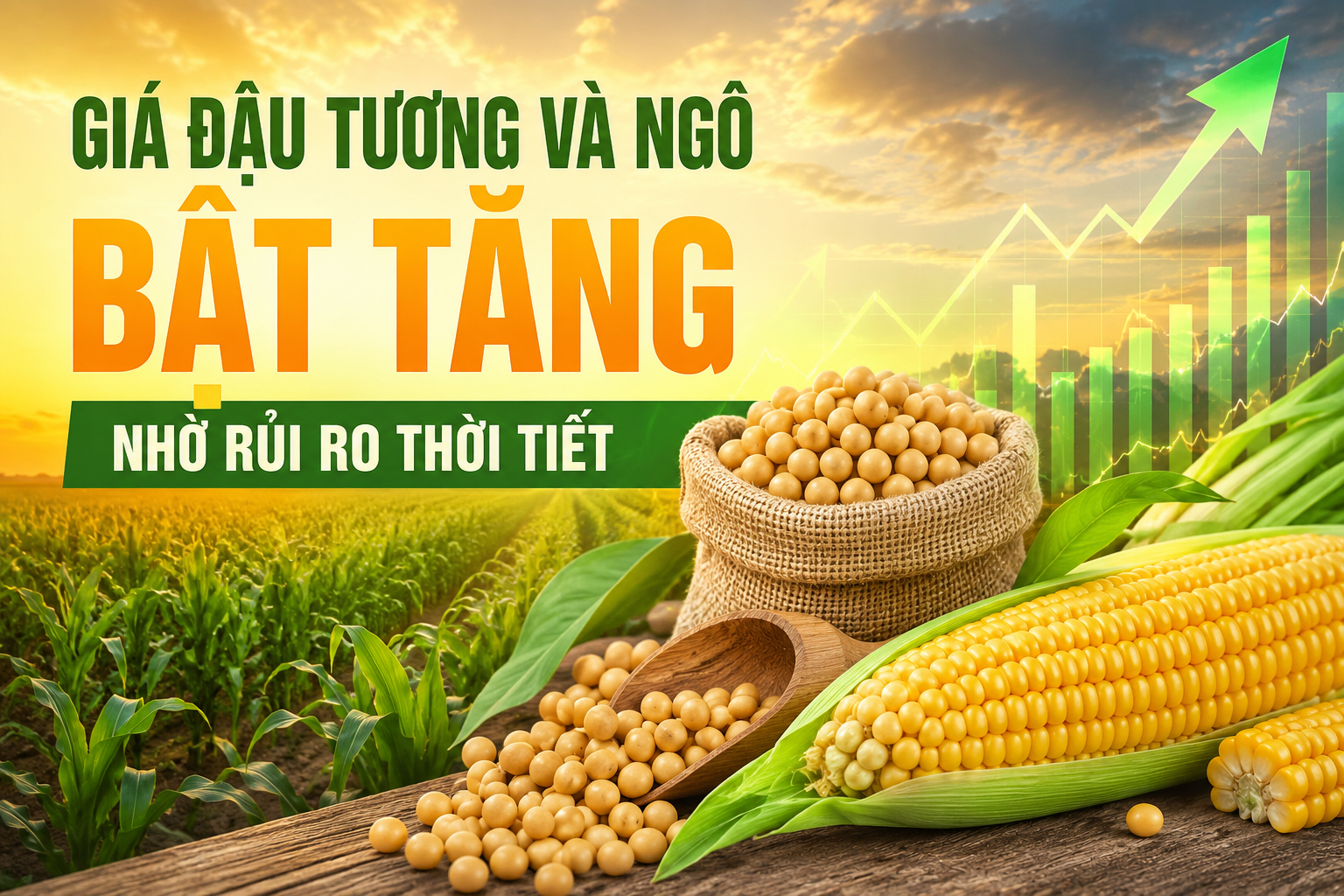 Giá đậu tương và ngô đồng loạt đi lên do lo ngại thời tiết khắc nghiệt