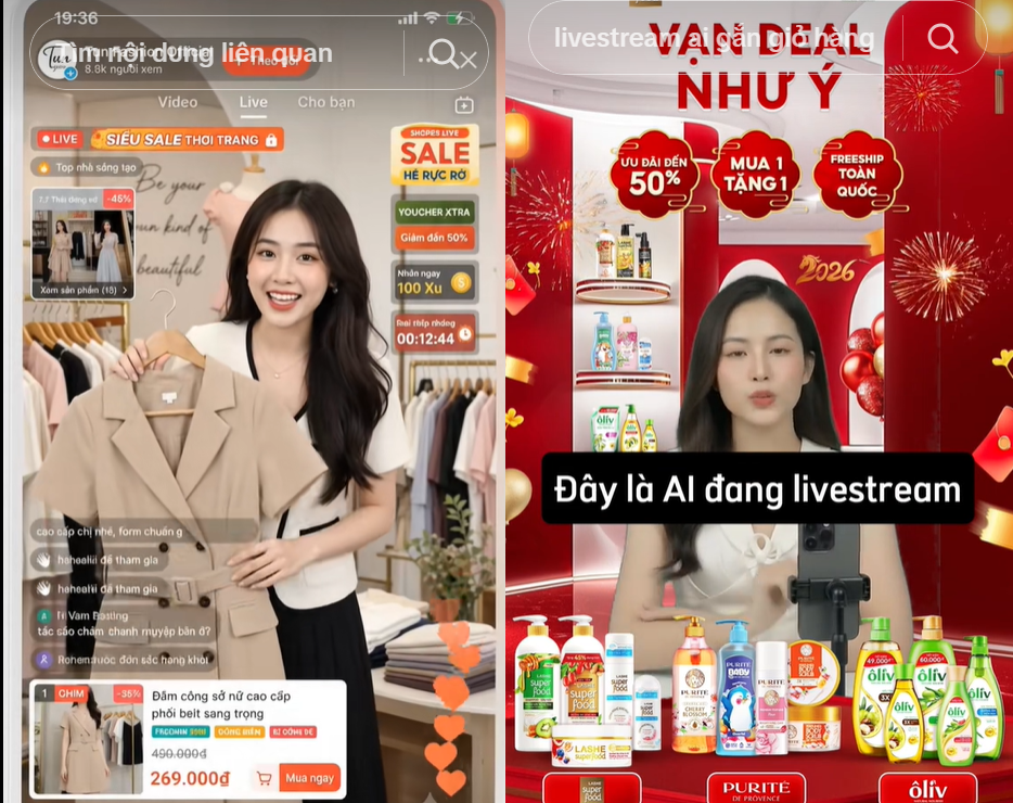 Livestream AI bùng nổ: Người tiêu dùng có đang mua hàng từ "người ảo"?