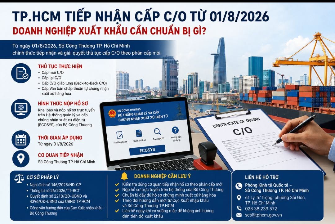 TP.HCM tiếp nhận cấp CO từ 18 Doanh nghiệp xuất khẩu cần lưu ý những gì
