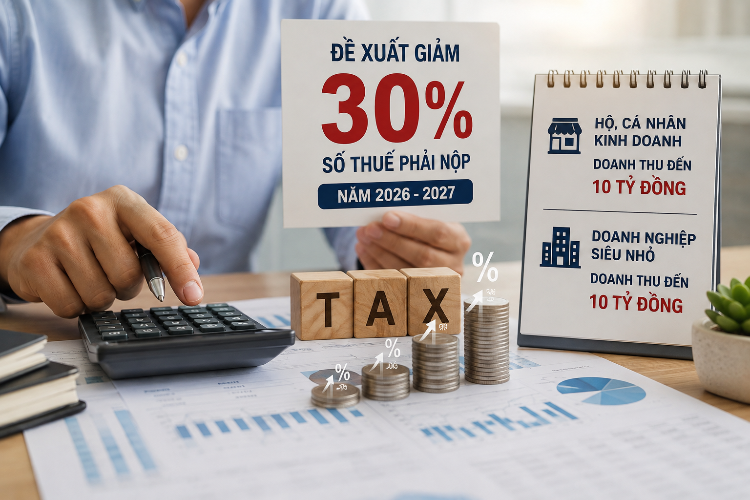 Đề xuất giảm 30% thuế cho hộ kinh doanh, doanh nghiệp siêu nhỏ doanh thu đến 10 tỷ đồng