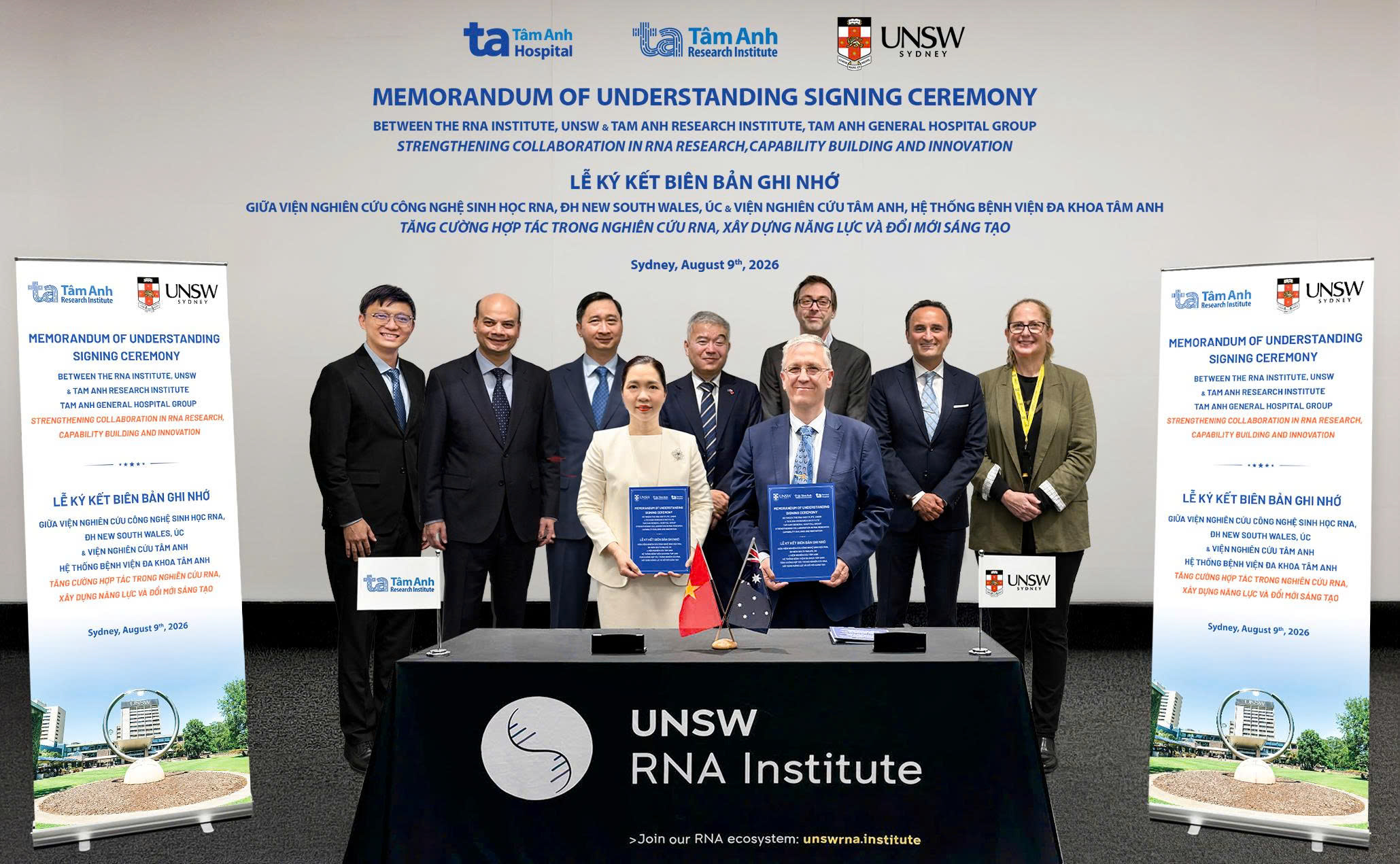 Bệnh viện Tâm Anh hợp tác cùng Viện nghiên cứu RNA hàng đầu của Australia, nghiên cứu phát triển nền tảng công nghệ y sinh tiên tiến RNA