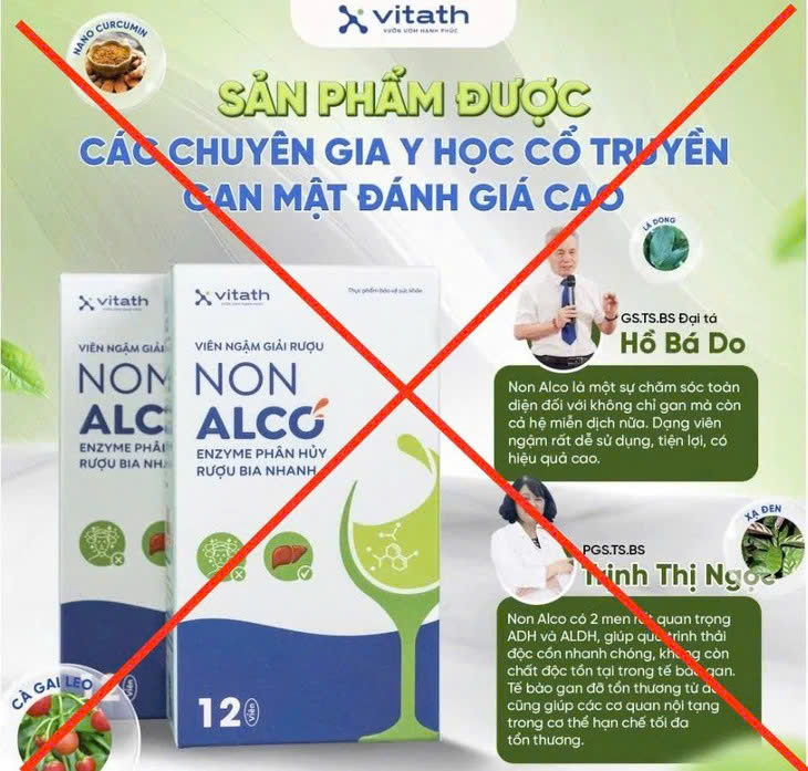 Vitath bị phạt 110 triệu đồng sau quảng cáo Viên ngậm giải rượu Non Alco