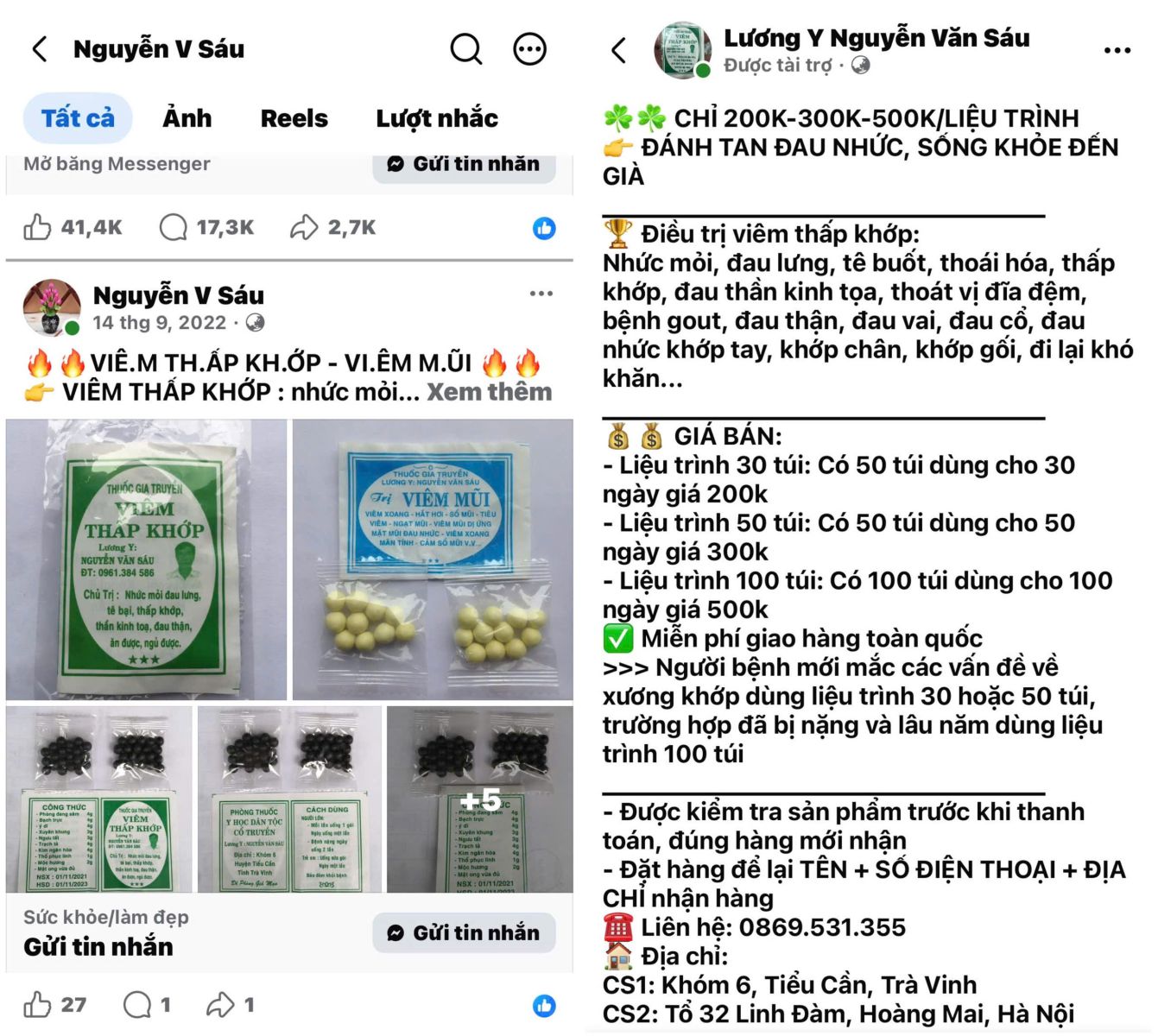 Mạo danh “lương y” bán thuốc đông y gia truyền chứa chất cấm