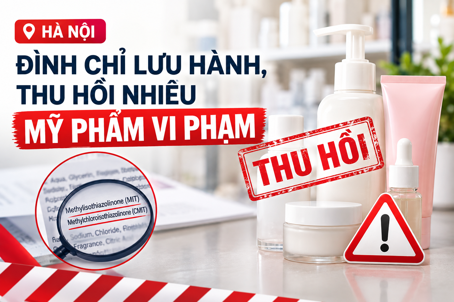 Hà Nội yêu cầu đình chỉ lưu hành, thu hồi nhiều mỹ phẩm vi phạm