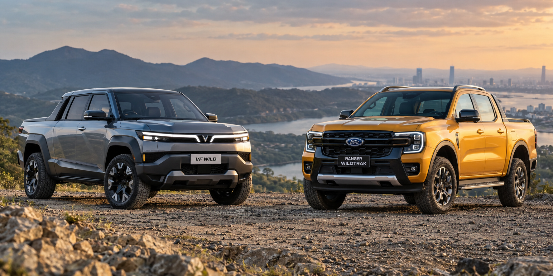 Tân binh VinFast VF Wild đối đầu “vua bán tải” Ford Ranger thế nào