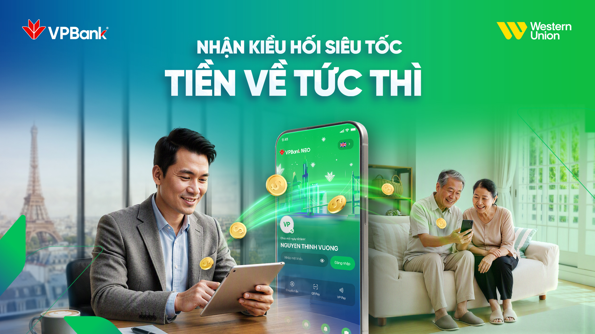 Kiều hối siêu tốc, tiền về tài khoản tức thì với dịch vụ mới từ VPBank và Western Union 