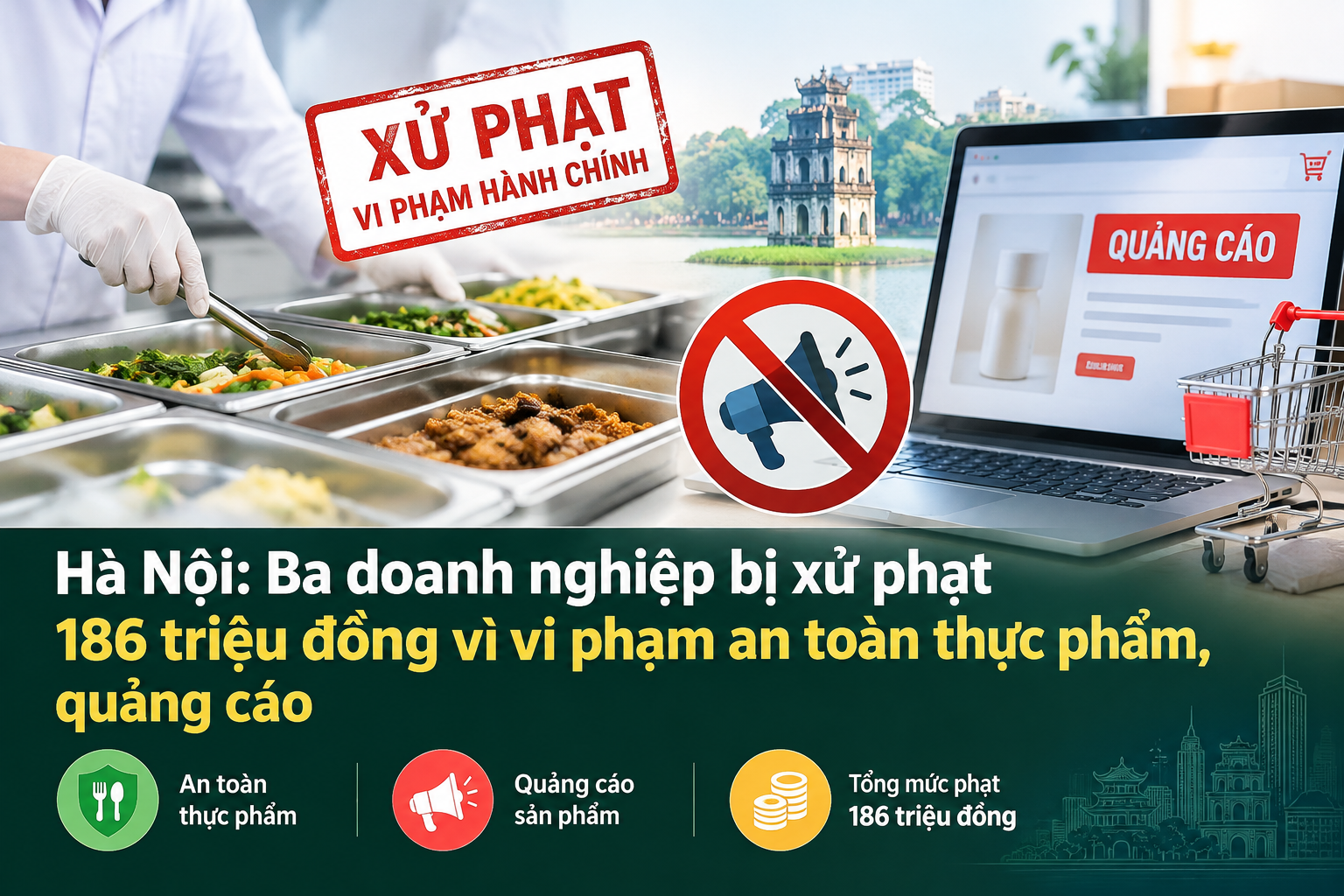 Hà Nội: Xử phạt 3 doanh nghiệp bị do vi phạm an toàn thực phẩm và quảng cáo